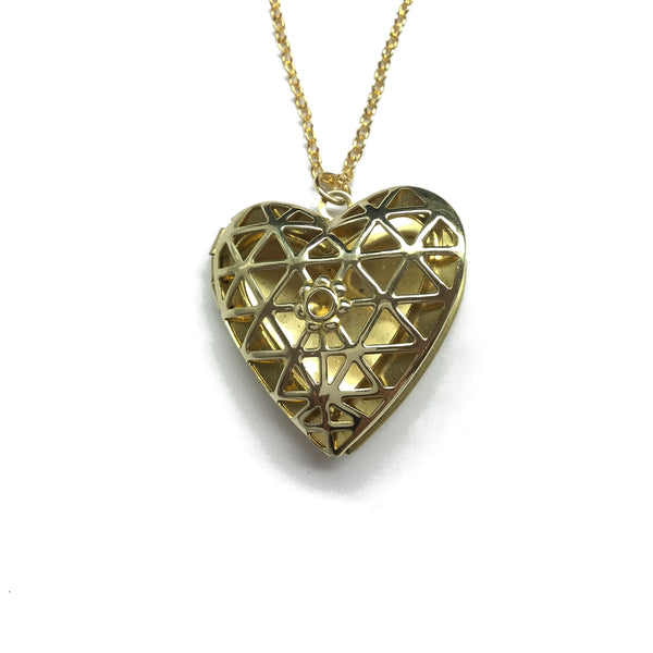 gold heart shaped locket