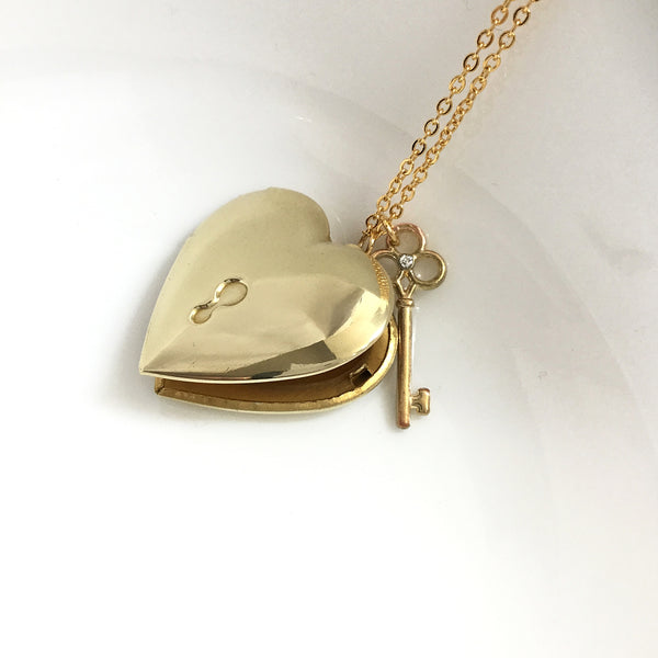 golden brass heart locket