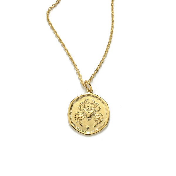 Gold plated horoscope zodiac sign necklace