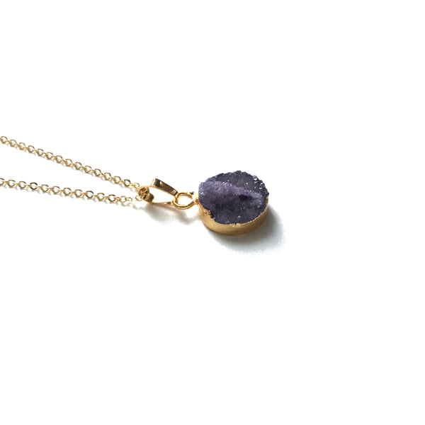 Gold plated amethyst necklace