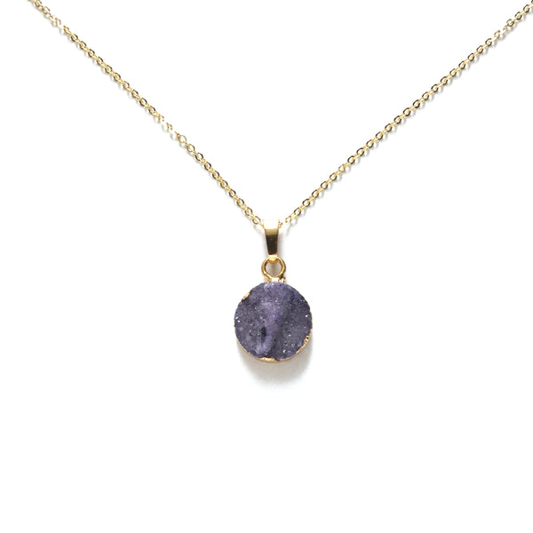 Gold plated amethyst stone necklace