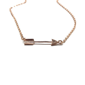 Rose gold plated arrow necklace