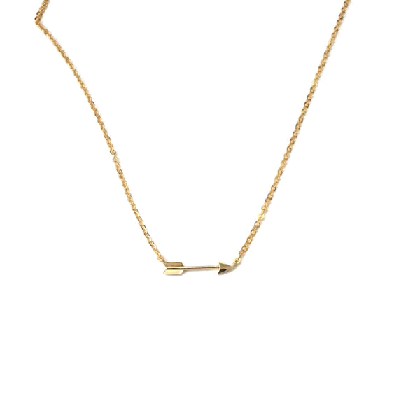 Tiny gold plated arrow necklace