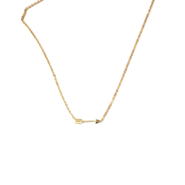 Gold plated tiny arrow necklace