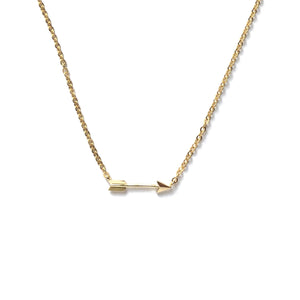 Tiny gold plated arrow necklace
