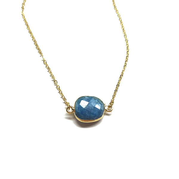 sapphire moonstone semi precious necklace