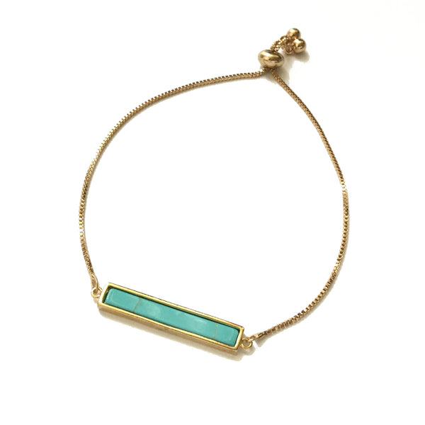 Turquoise bar adjustable bracelet