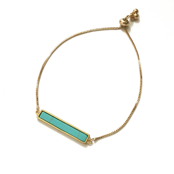 Turquoise bar adjustable bracelet