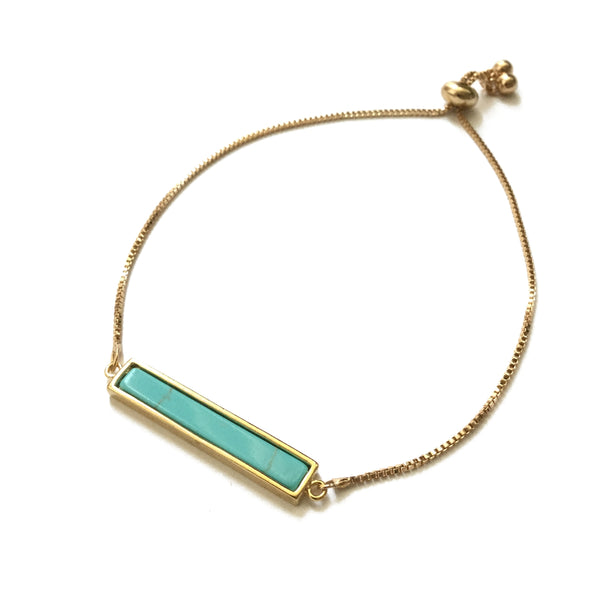 Turquoise bar adjustable bracelet