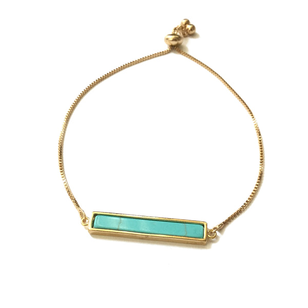 Turquoise bar adjustable bracelet