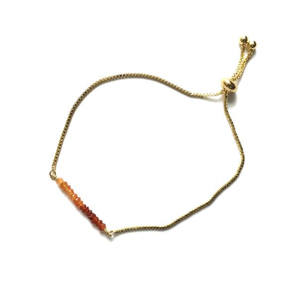 Natural Carnelian Gemstone Bar Bracelet
