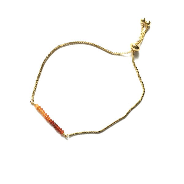 Natural Carnelian Gemstone Bar Bracelet