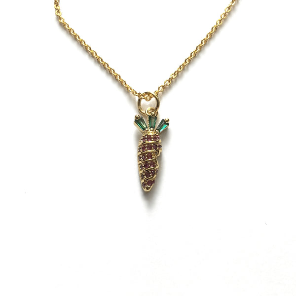 gold carrot pendant necklace