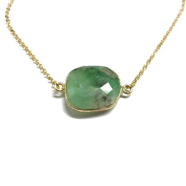 chrysoprase gemstone necklace