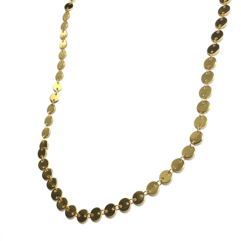 Gold Dot Disc Chain Necklace