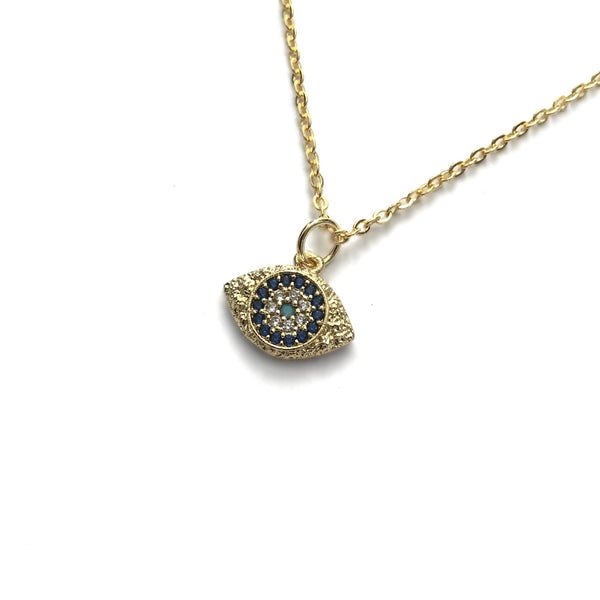 evil eye protection gold turquoise necklace