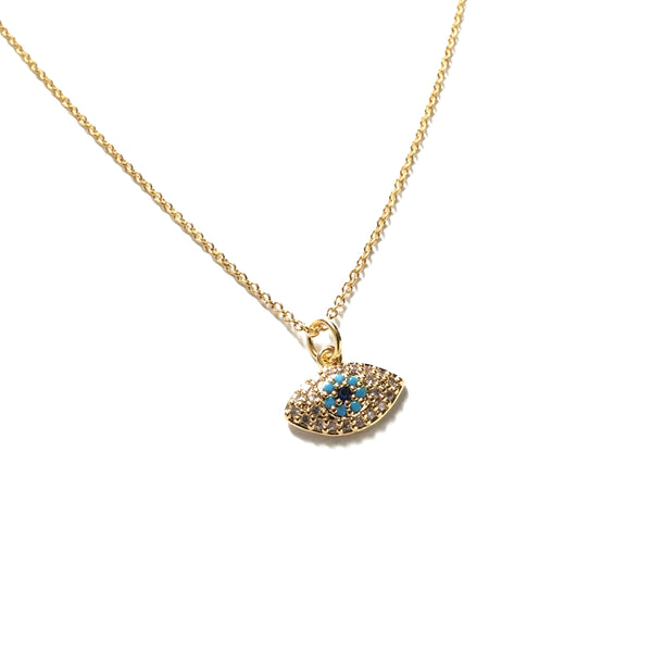 Evil eye Cubic Zirconia and Turquoise Necklace