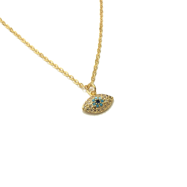 Evil eye Cubic Zirconia and Turquoise Necklace
