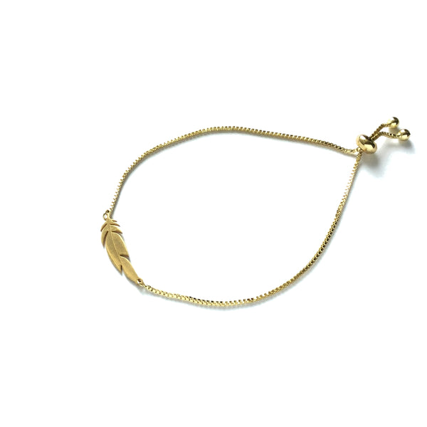 Gold Feather Adjustable bracelet