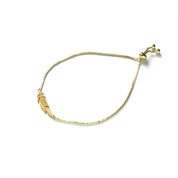 Gold Feather Adjustable bracelet
