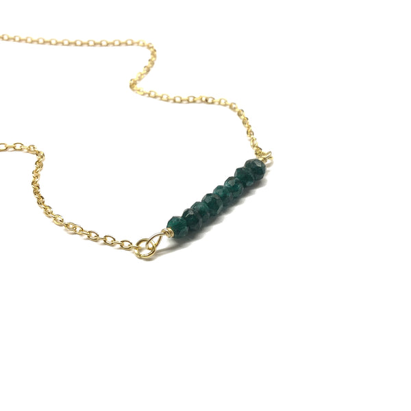 emerald gemstone bar jewelry
