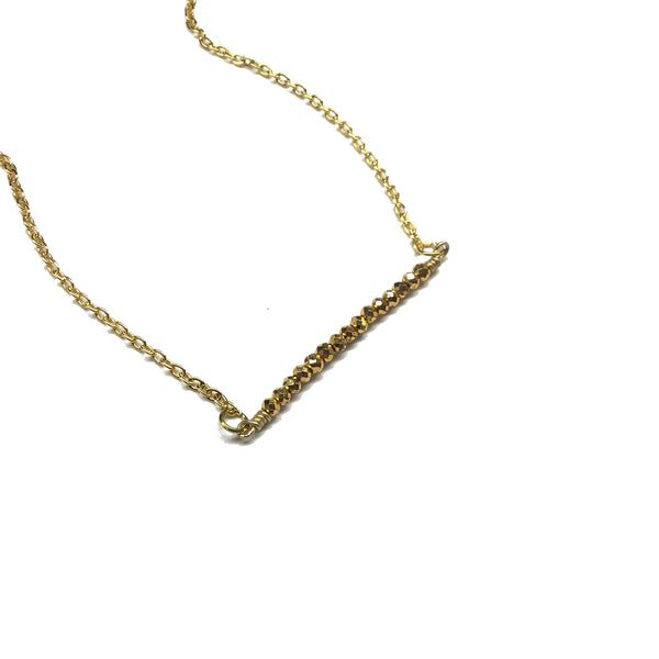 faceted pyrite gemstone necklace