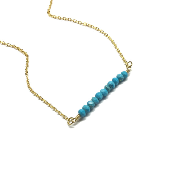 turquoise bead bar necklace