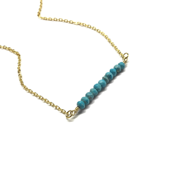 turquoise bead bar pendant