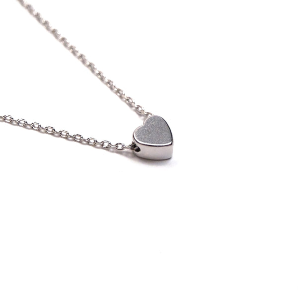 silver heart charm necklace