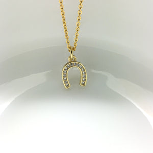 cz gold horseshoe necklace