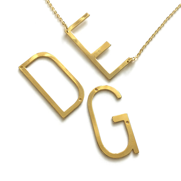 gold letter necklace