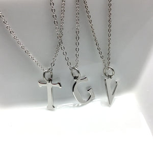 Stainless Steel Initial Letter Necklace
