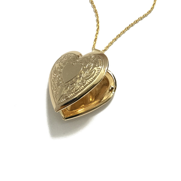 Gold plated floral heart locket