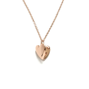 Tiny rose gold shiny heart shaped locket