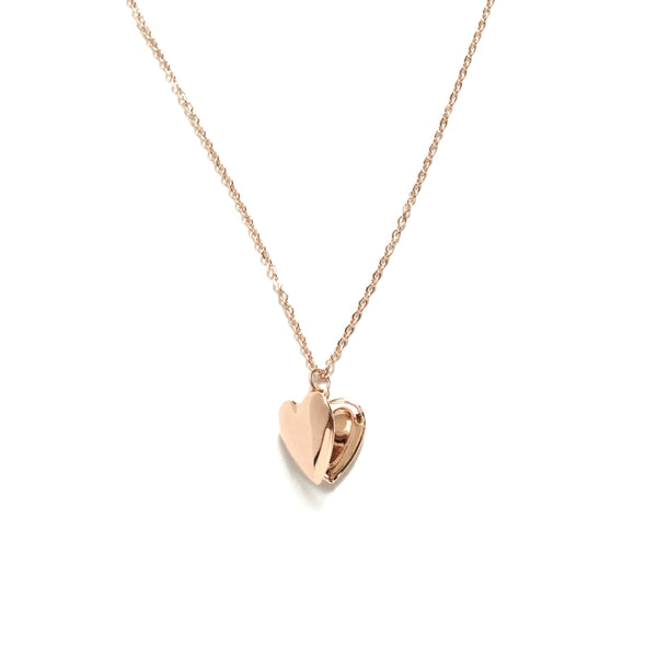 Rose Gold Heart Locket Necklace