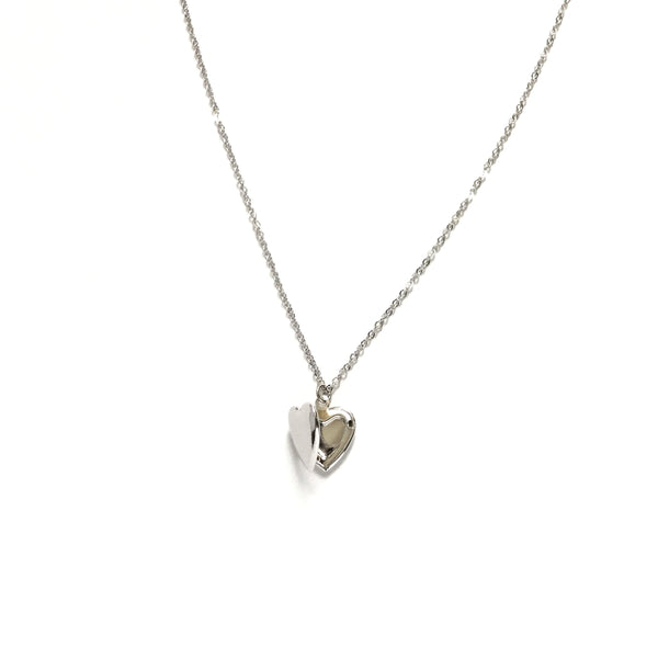 Silver Plated Heart Locket Necklace