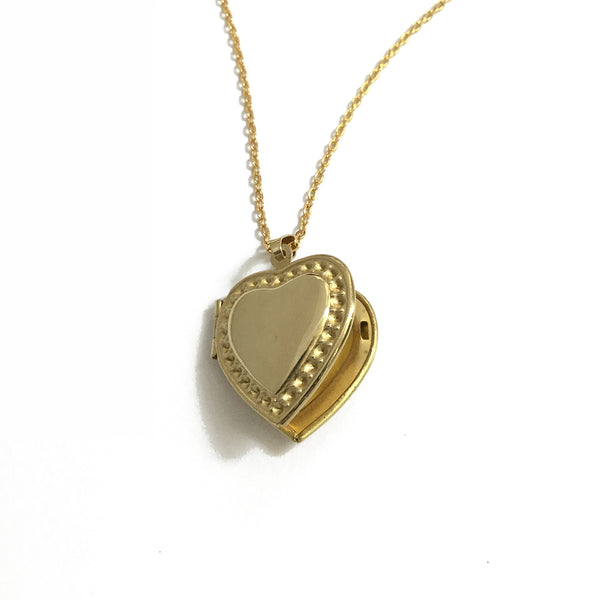 gold plated locket heart keepsake heirloom