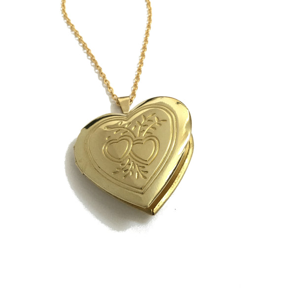 gold heart locket necklace