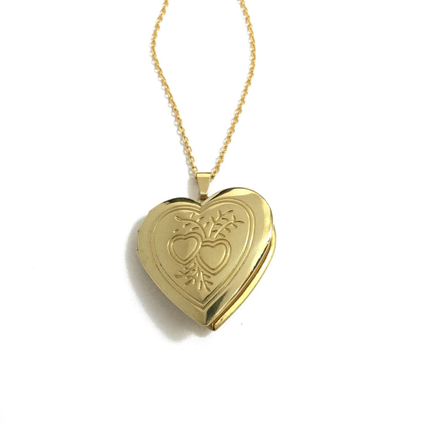 Golden Heart Locket Necklace