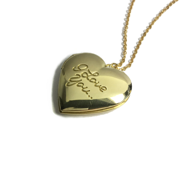 I love you gold Heart locket