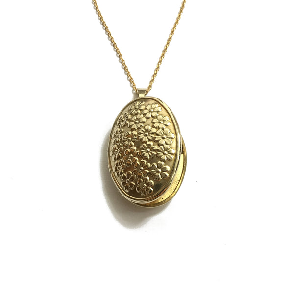 oval gold floral locket