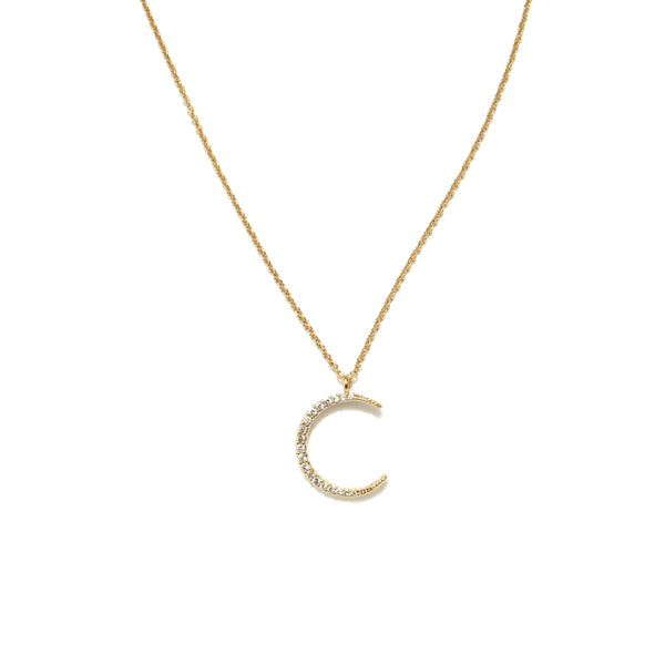 celestial moon cubic zirconia pendant necklace
