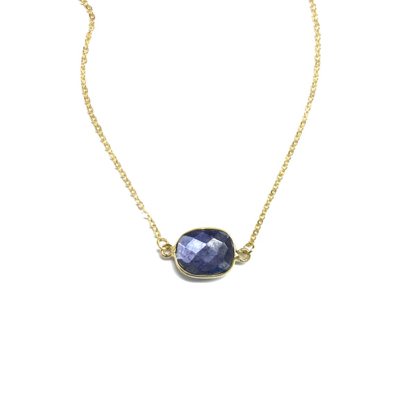 blue semi precious necklace