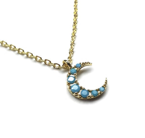 turquoise crescent moon necklace