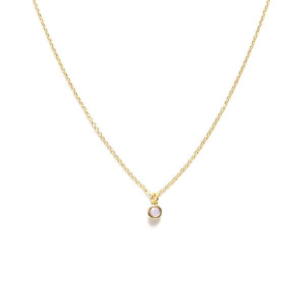 Tiny gold plated opal necklace
