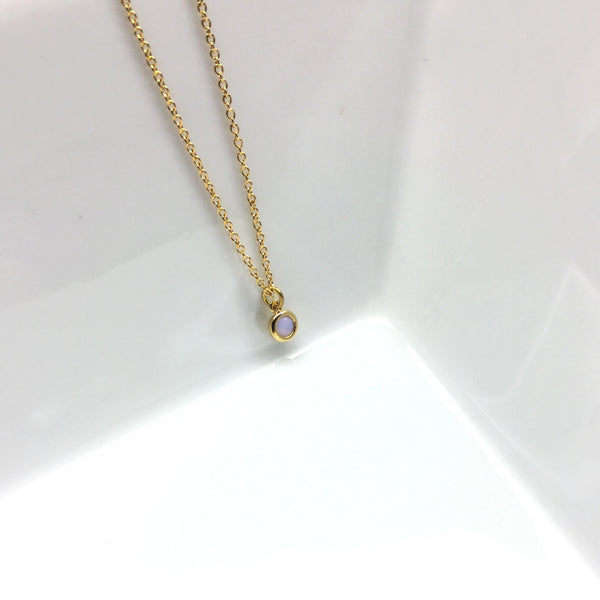 tiny opal necklace
