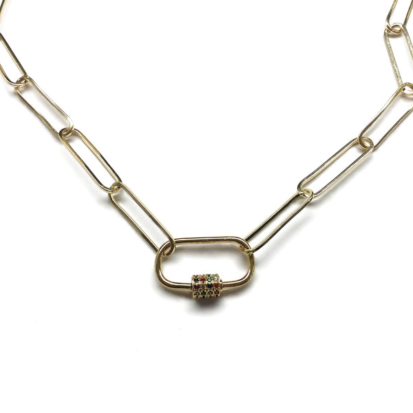 paperclip chain carabiner necklace