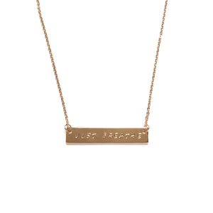Rose gold plated inspiration quote personalized bar necklace 
