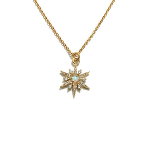 Sparkly Opal Star Cubic Zirconia Necklace