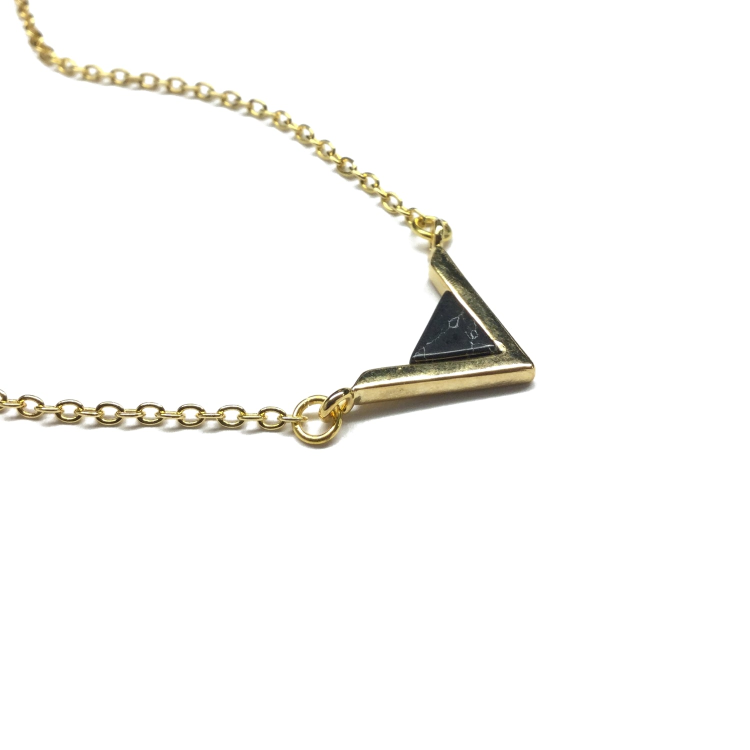 Gold plated triangle necklace